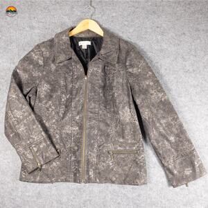 Christopher & Banks Full-Zip Jacket Gray Long Sleeve Pockets Women's Size XL